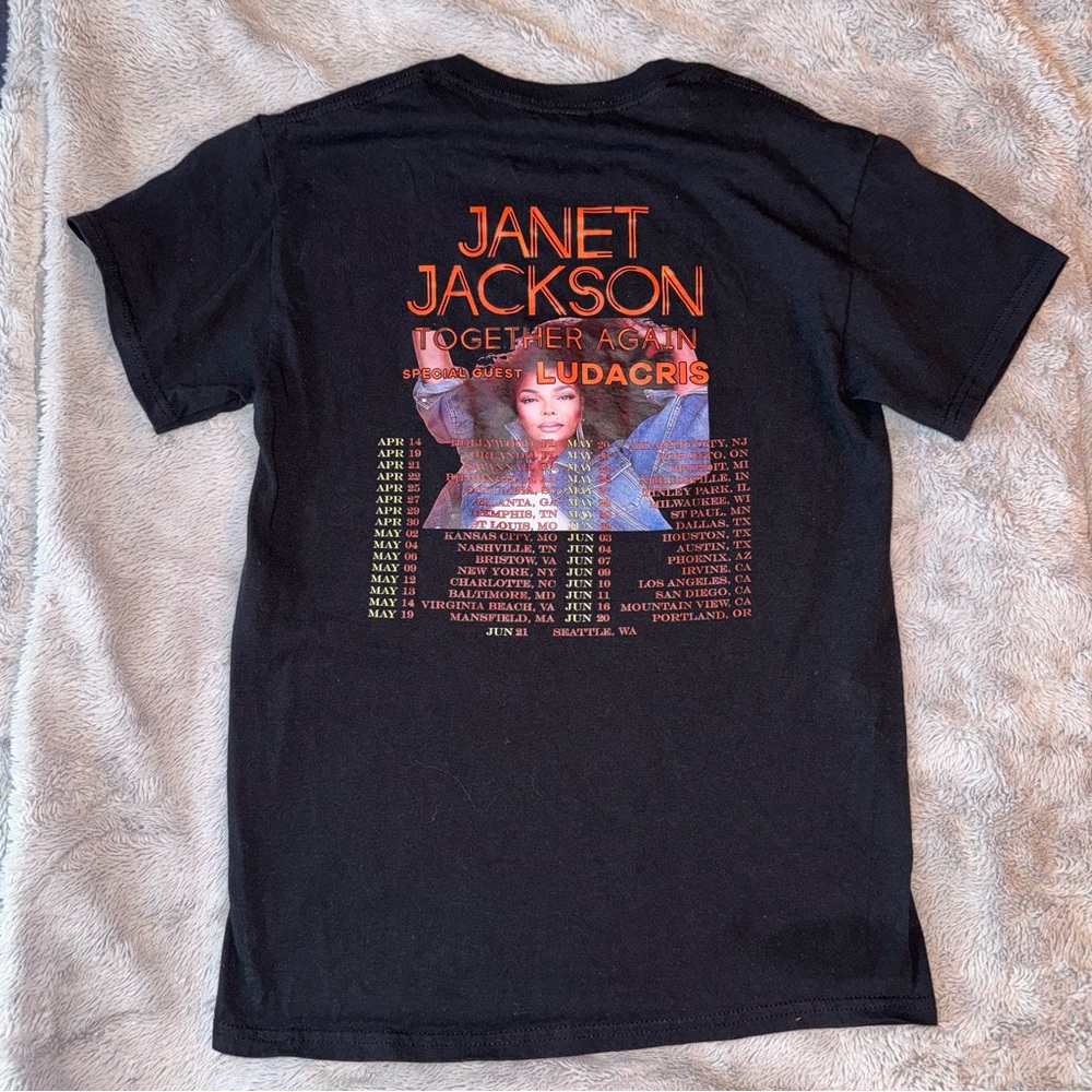 Janet Jackson Together Again Tour Tee‎ S Black Graphic Ludacris Concert